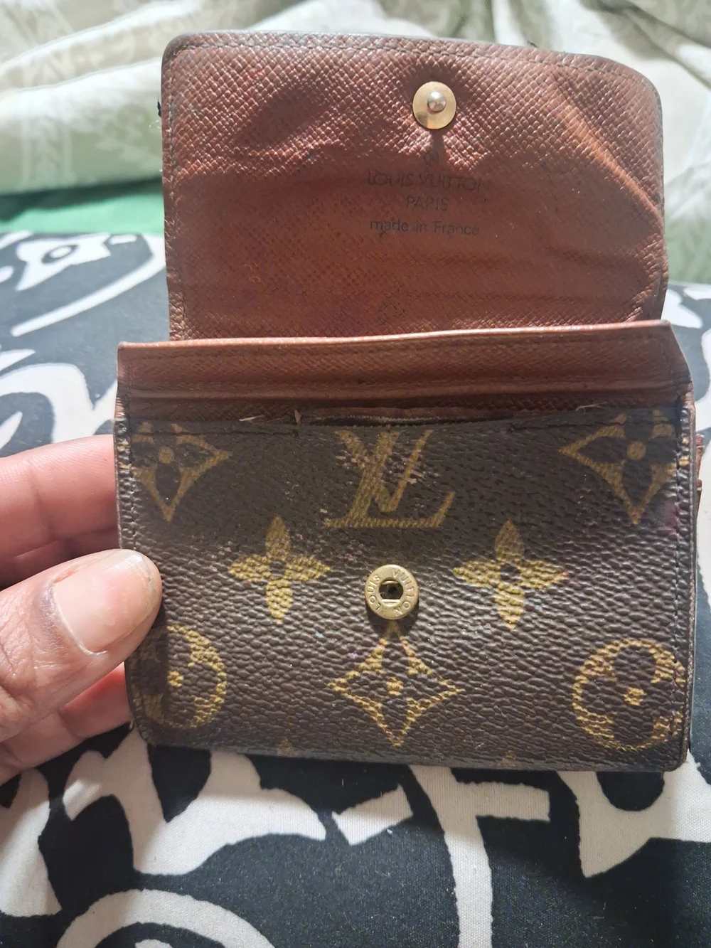 Louis Vuitton Monogram Canvas Key & Card Holder in Brown with Gold-Tone Snap